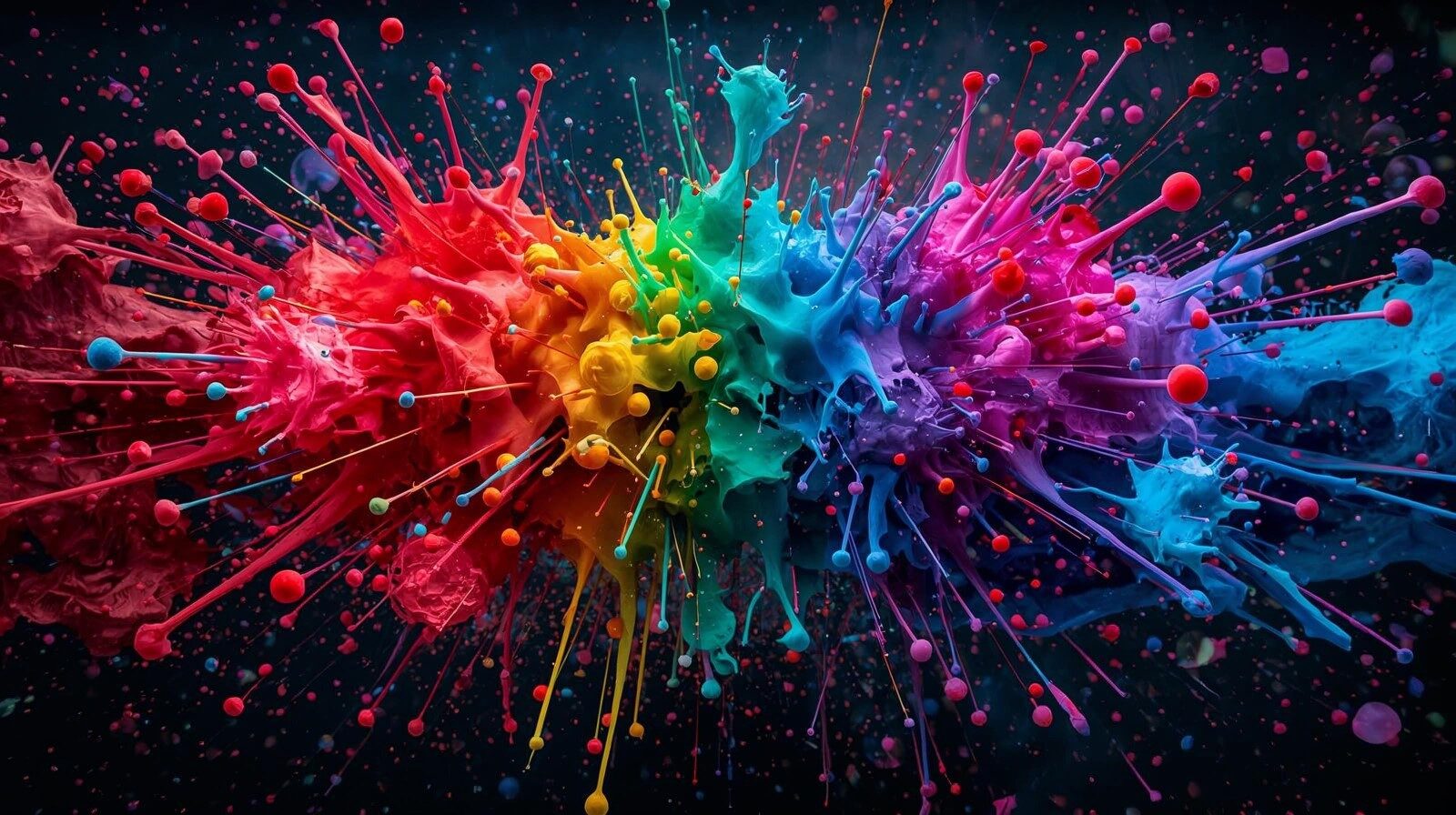 Kleurrijke inkt-explosie als muurprint